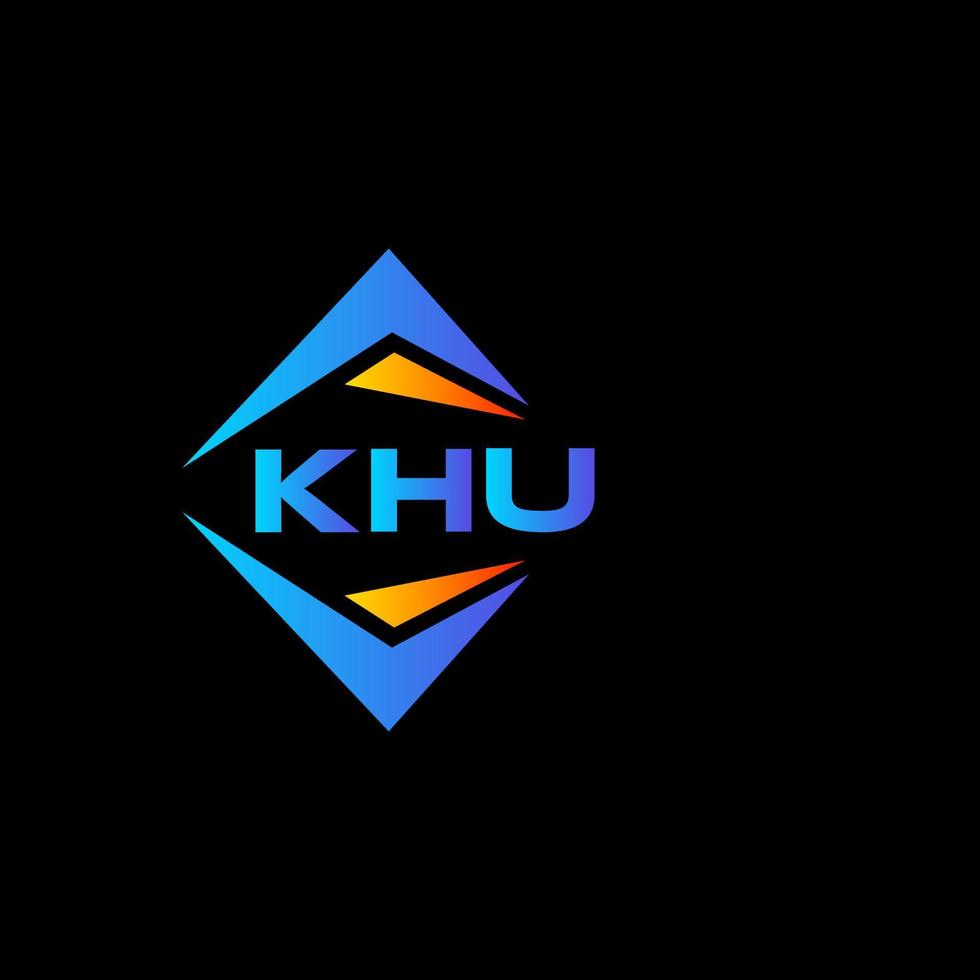 KHU abstract technology logo design on Black background. KHU creative initials letter logo concept. vector