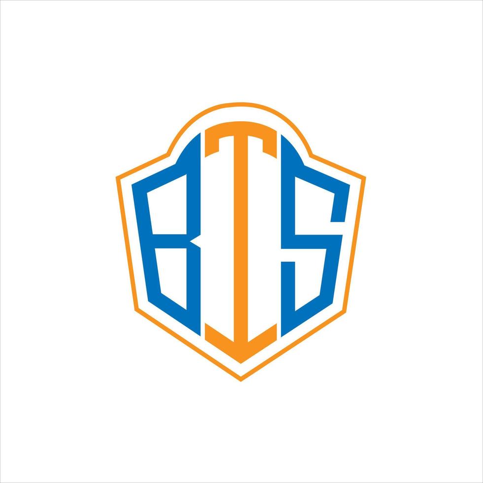 BTS abstract monogram shield logo design on white background. BTS creative initials letter logo. vector
