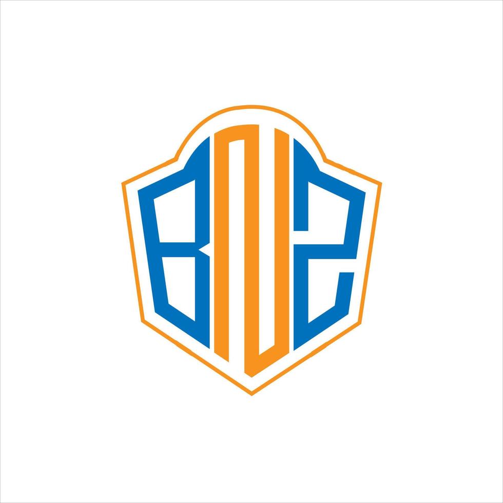 BNZ abstract monogram shield logo design on white background. BNZ creative initials letter logo. vector