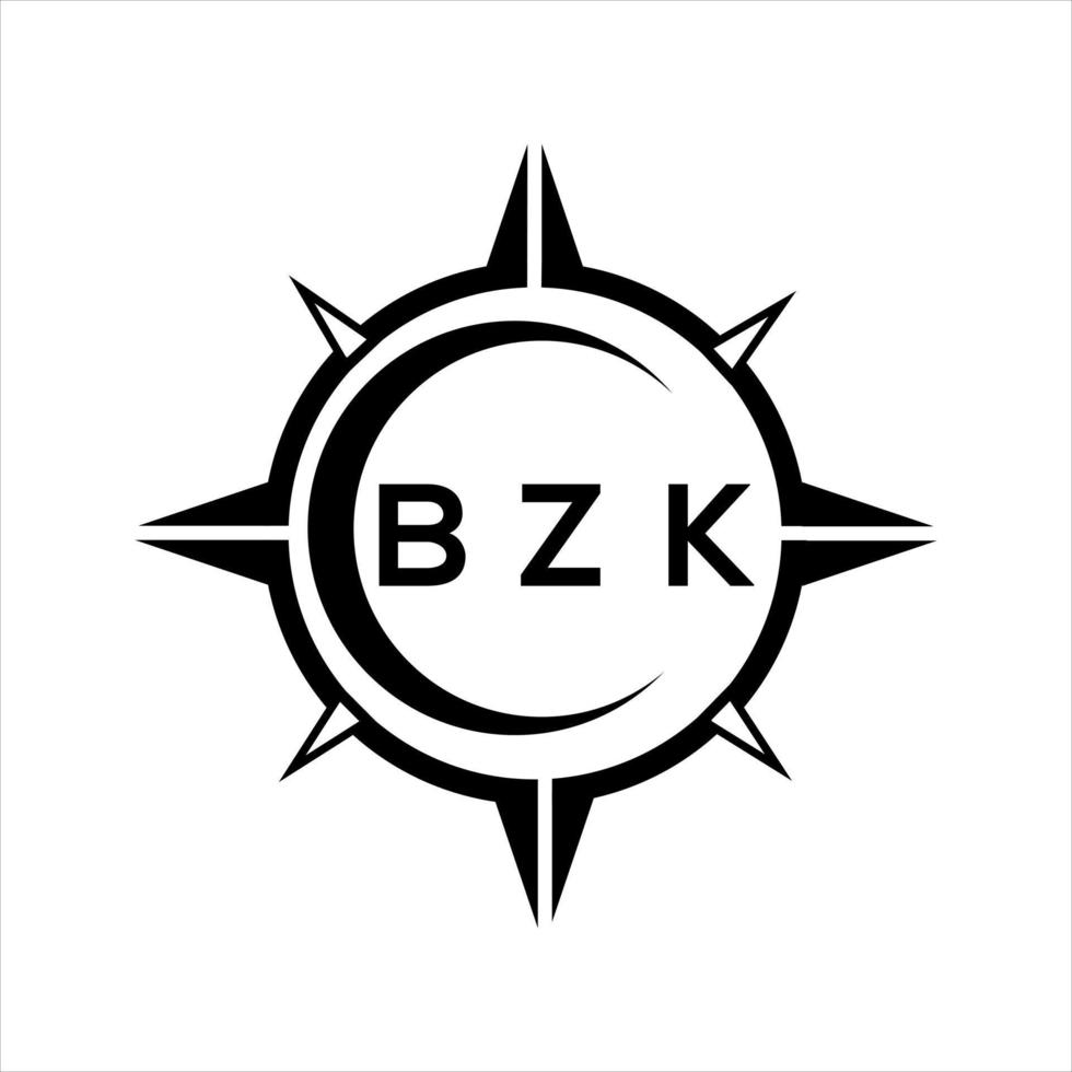 bzk resumen tecnología circulo ajuste logo diseño en blanco antecedentes. bzk creativo iniciales letra logo. vector