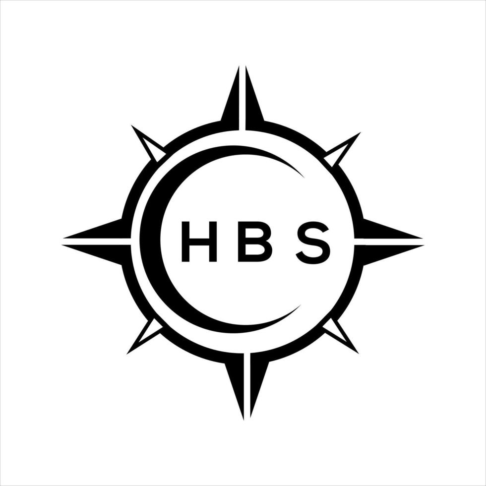 hbs resumen tecnología circulo ajuste logo diseño en blanco antecedentes. hbs creativo iniciales letra logo. vector