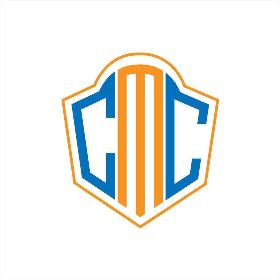 CMC abstract monogram shield logo design on white background. CMC creative initials letter logo. vector