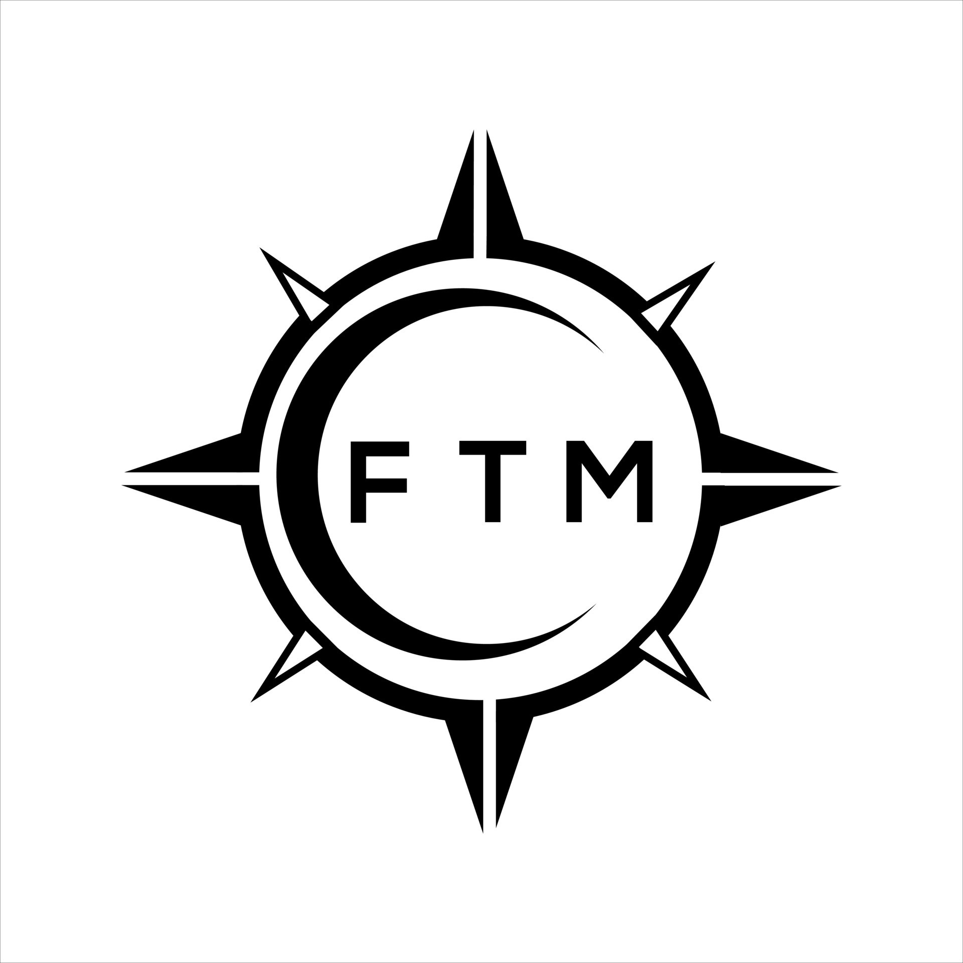FTM abstract technology circle setting logo design on white background
