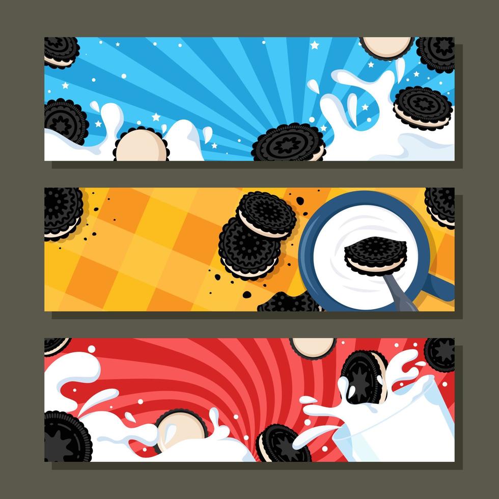 Oreo Day Horizontal Banner vector