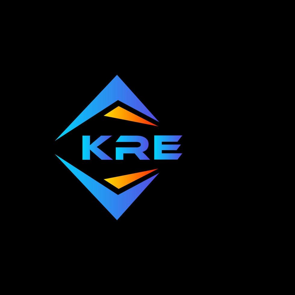 KRE abstract technology logo design on Black background. KRE creative initials letter logo concept. vector