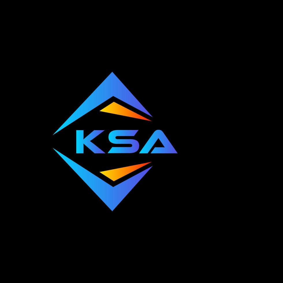 KSA abstract technology logo design on Black background. KSA creative initials letter logo concept. vector