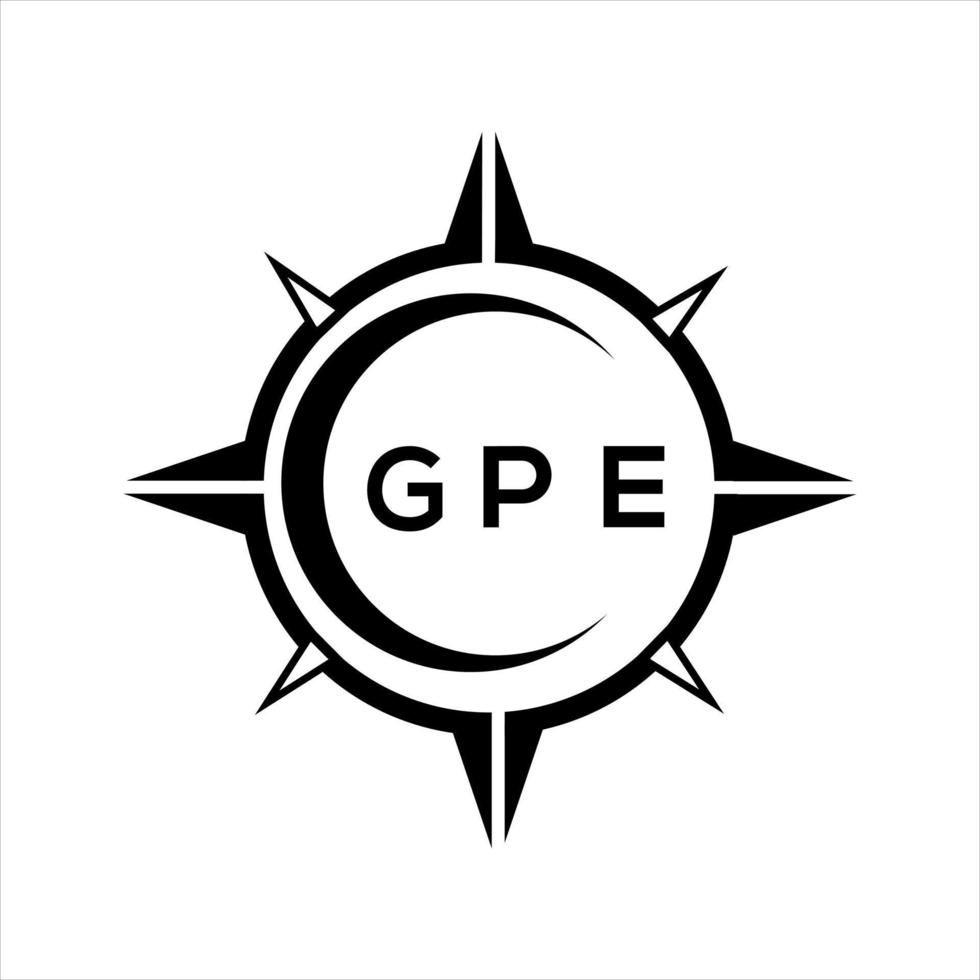 gpe resumen tecnología circulo ajuste logo diseño en blanco antecedentes. gpe creativo iniciales letra logo. vector