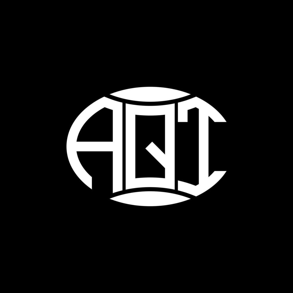 AQT abstract monogram circle logo design on black background. AQT Unique creative initials letter logo. vector