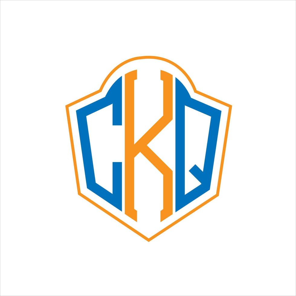 CKQ abstract monogram shield logo design on white background. CKQ creative initials letter logo. vector