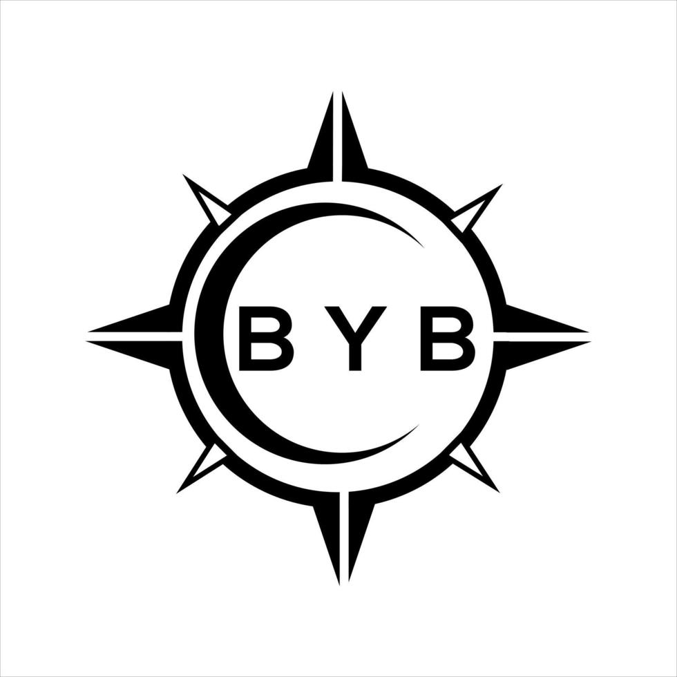 byb resumen tecnología circulo ajuste logo diseño en blanco antecedentes. byb creativo iniciales letra logo. vector