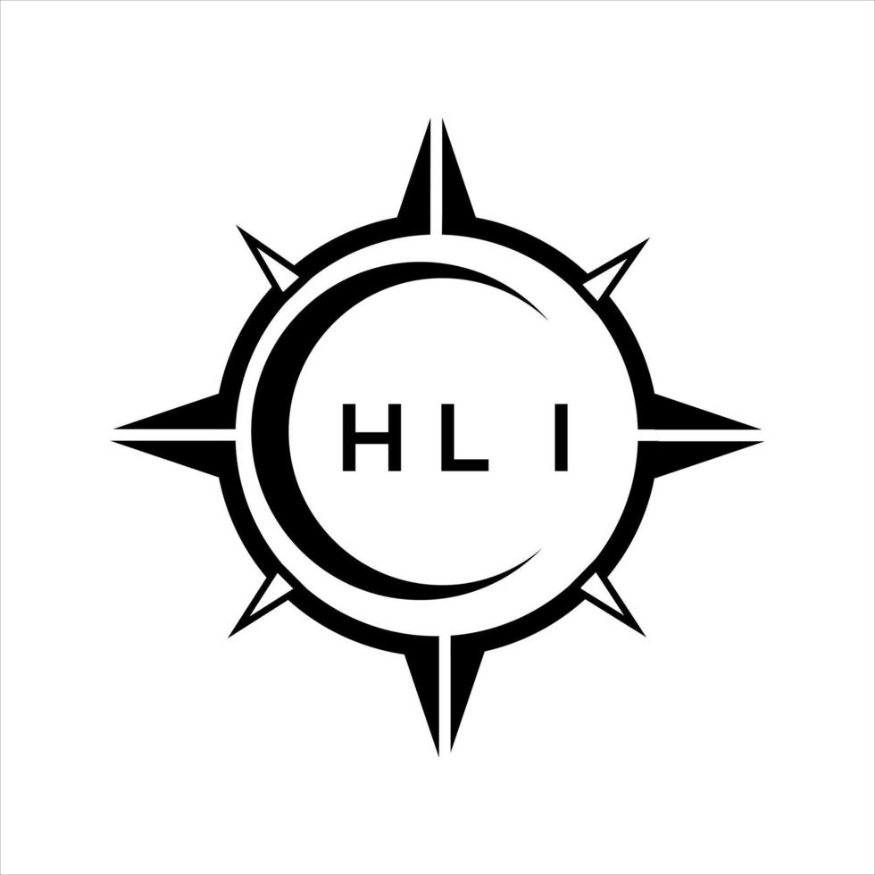 HLI abstract technology circle setting logo design on white background. HLI creative initials letter logo. vector