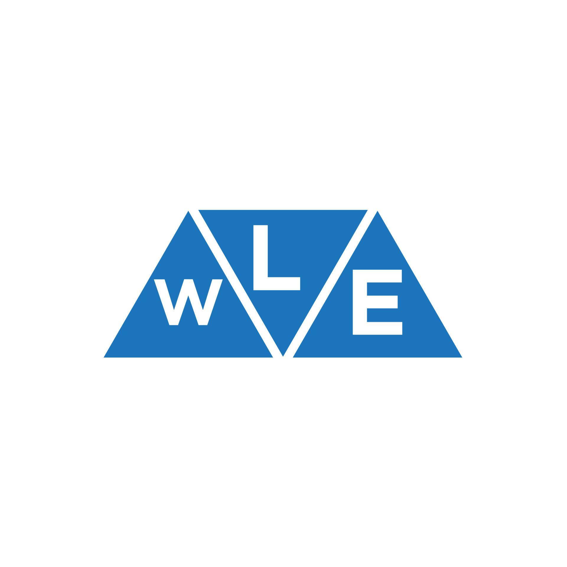 LWE abstract initial logo design on white background. LWE creative