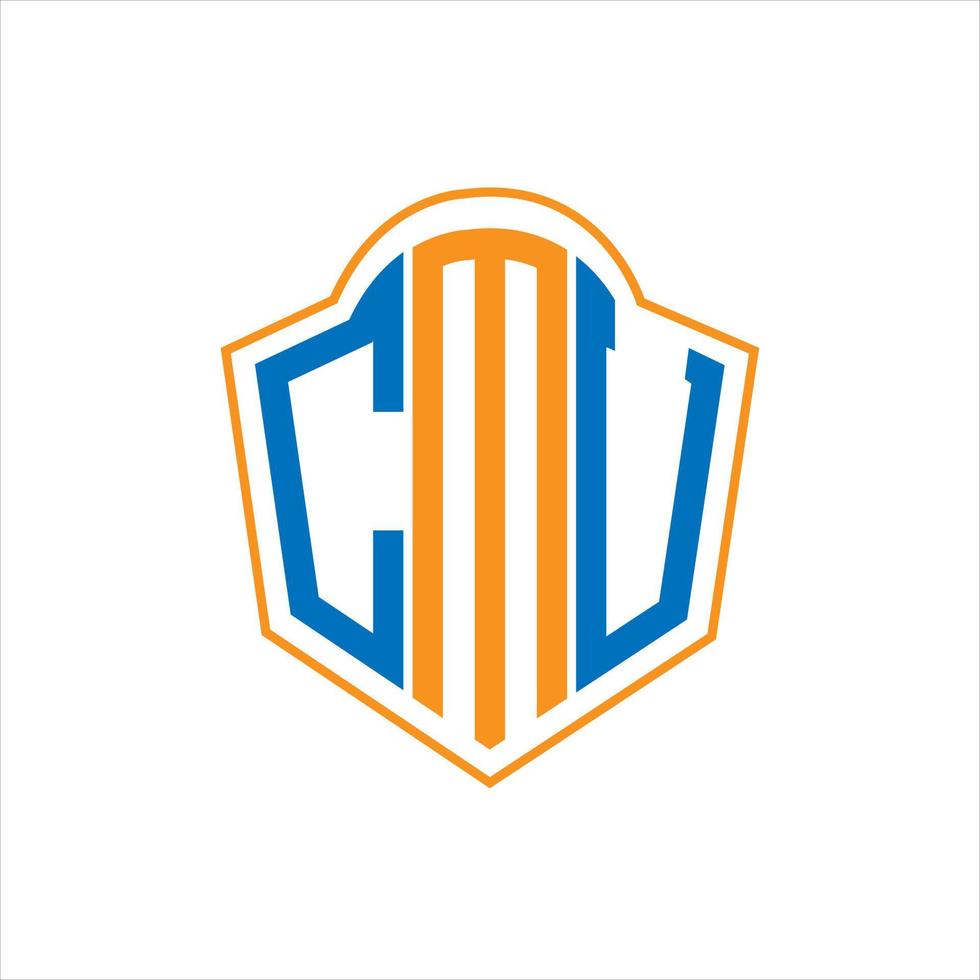 CMU abstract monogram shield logo design on white background. CMU creative initials letter logo. vector