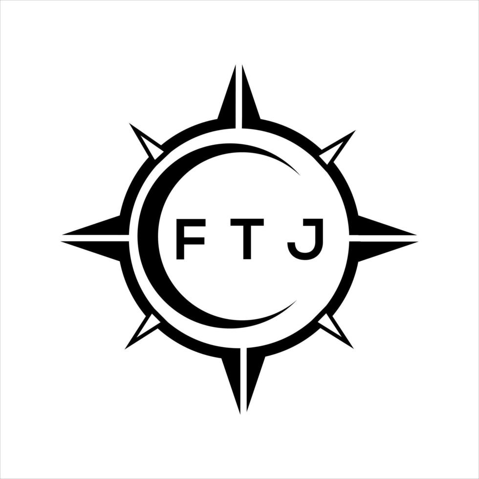 ftj resumen tecnología circulo ajuste logo diseño en blanco antecedentes. ftj creativo iniciales letra logo. vector