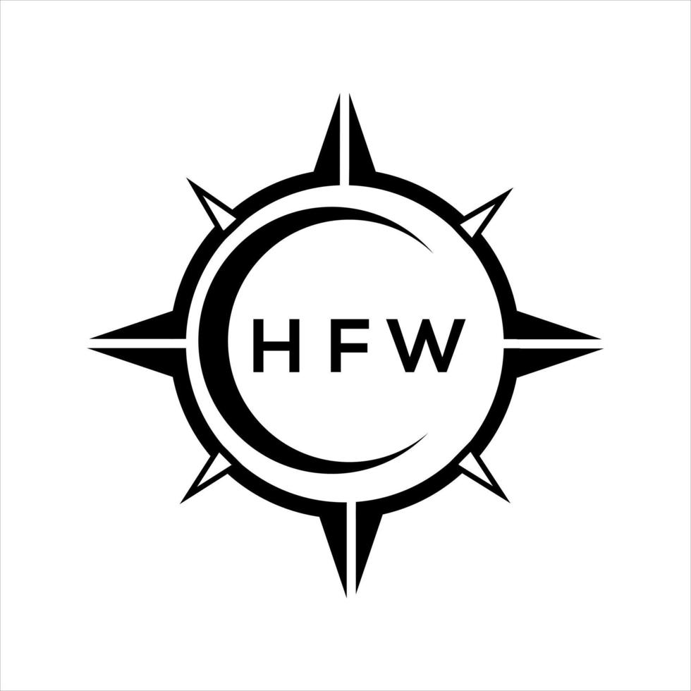 hfw resumen tecnología circulo ajuste logo diseño en blanco antecedentes. hfw creativo iniciales letra logo. vector