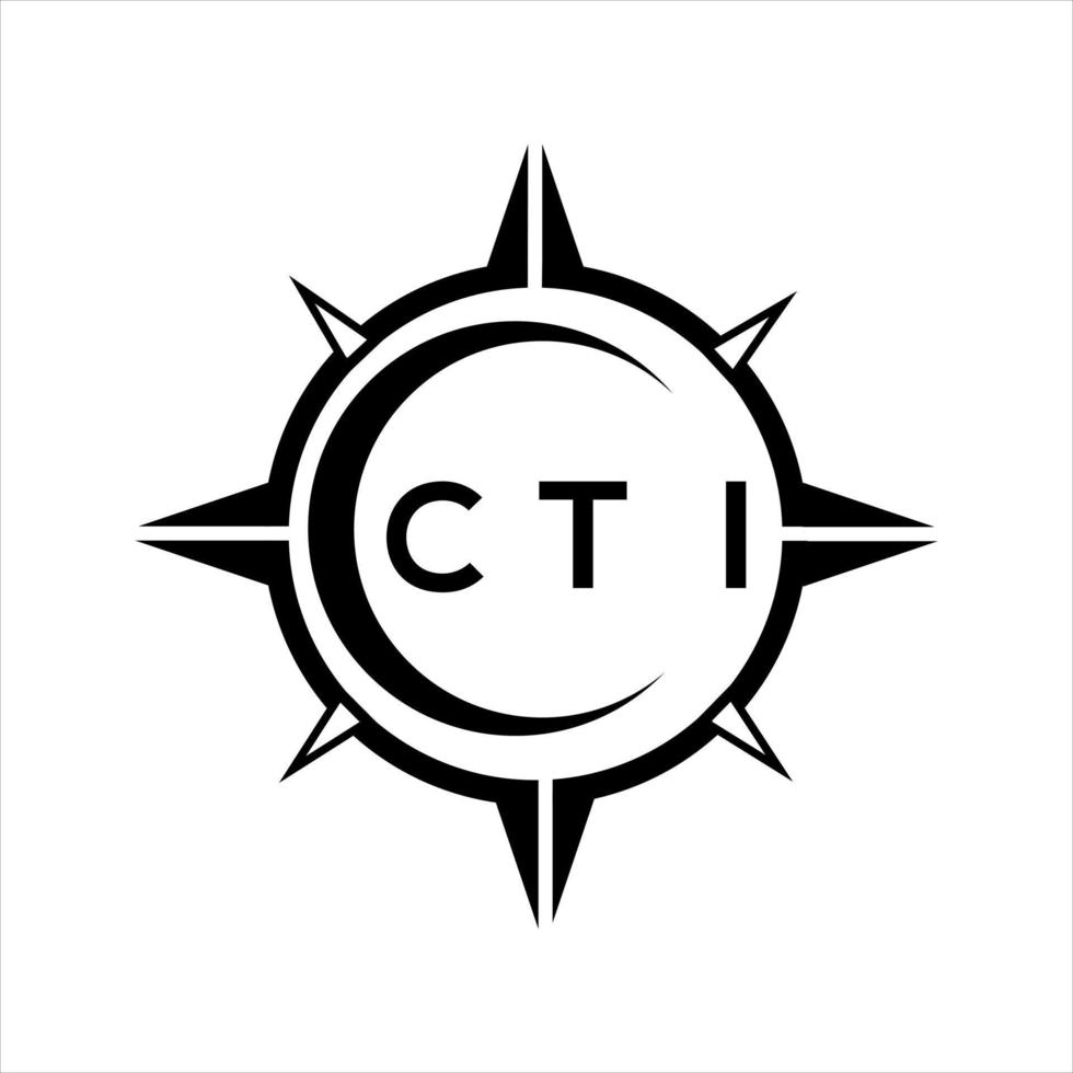 cti resumen tecnología circulo ajuste logo diseño en blanco antecedentes. cti creativo iniciales letra logo. vector