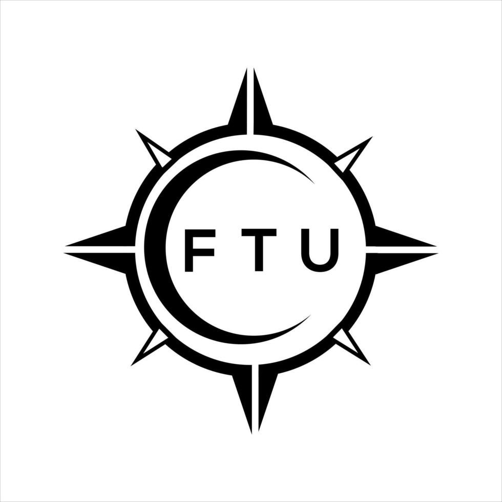 ftu resumen tecnología circulo ajuste logo diseño en blanco antecedentes. ftu creativo iniciales letra logo. vector