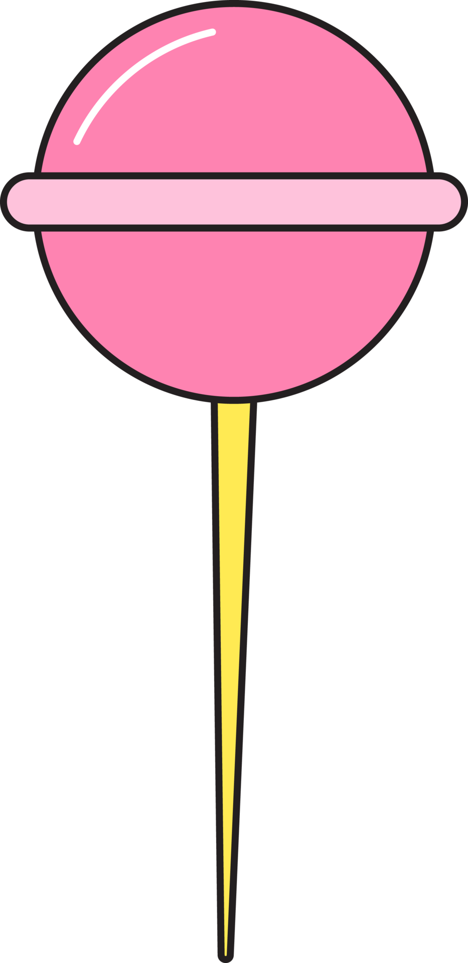 Pink lollipop retro 90s style. Candy food. Colorful sticker isolated on