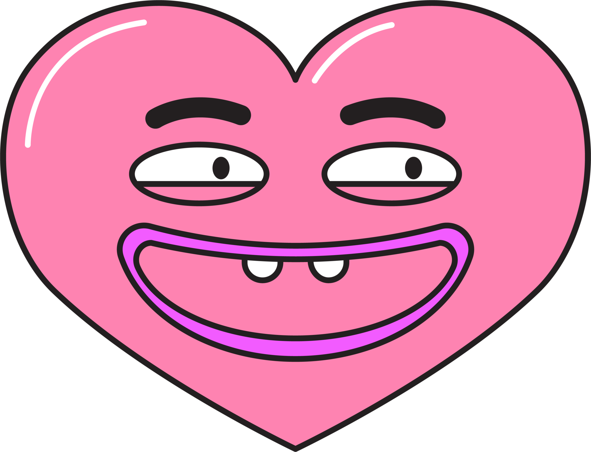 Free Funky cute heart mascot 90s retro style. Colorful sticker isolated