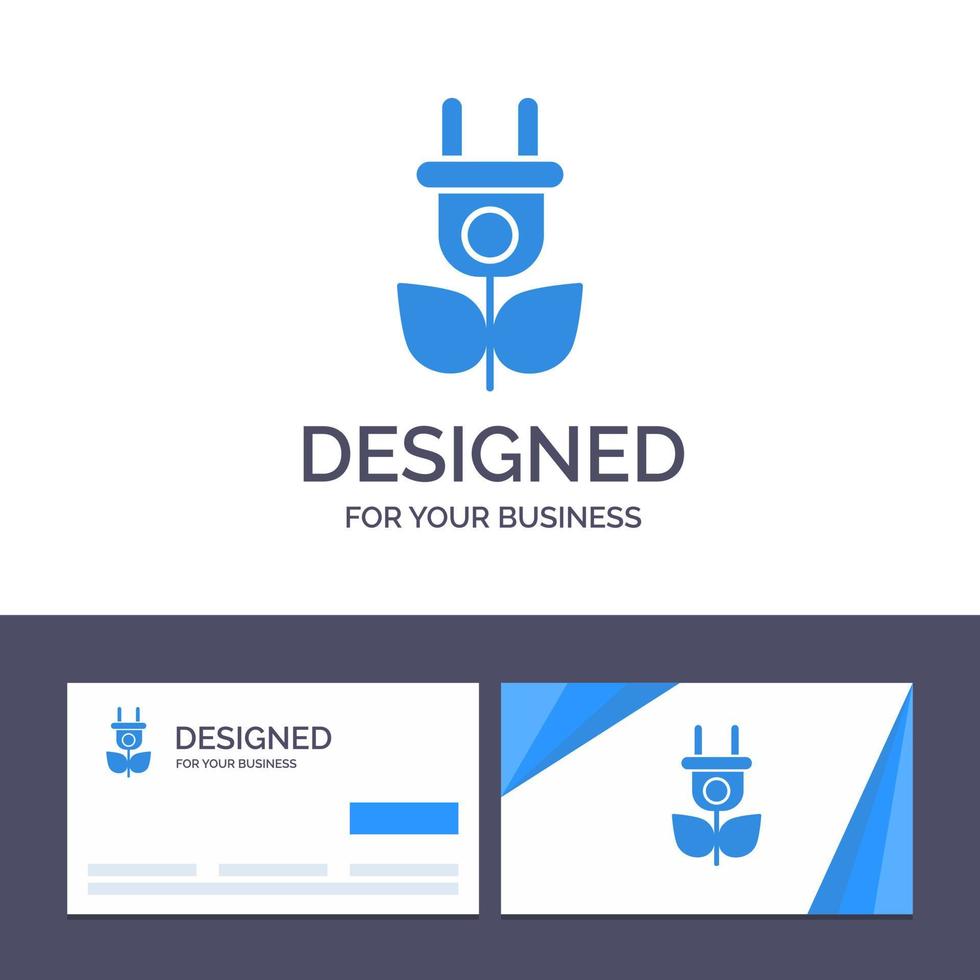 Creative Business Card and Logo template Eco Electricity Nature Vector Illustration