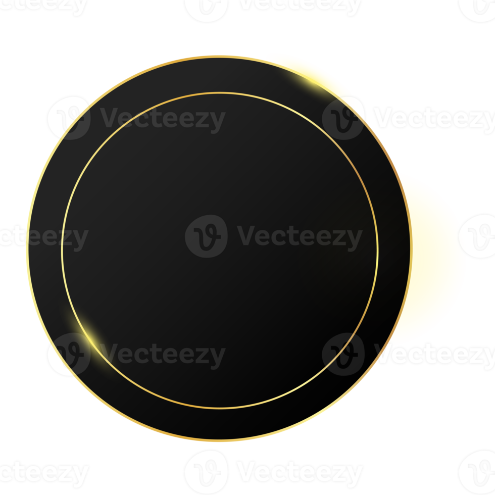 black button with gold border element png