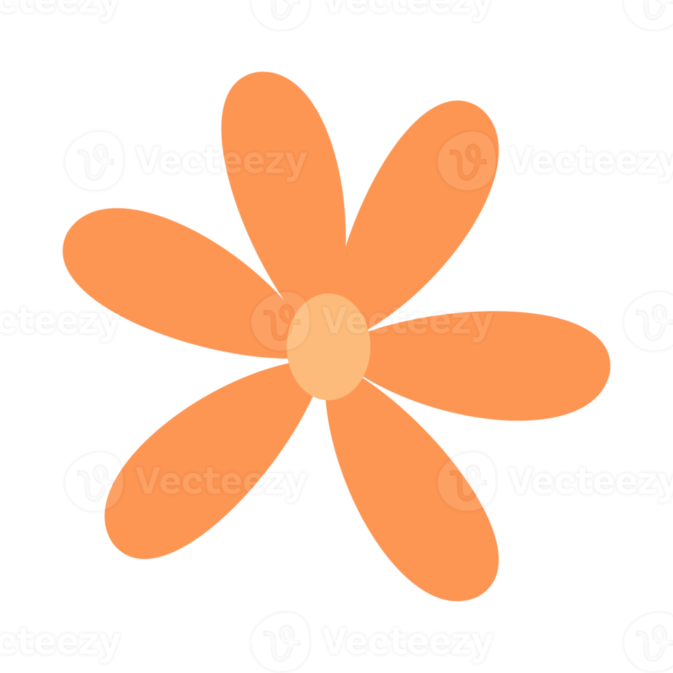 simple orange flower png