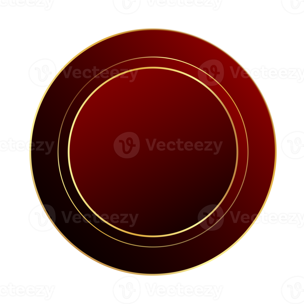 red round button with golden outline png