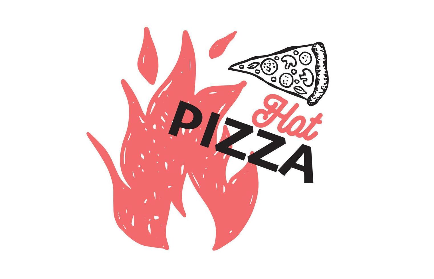 caliente pizza, mano dibujado ilustraciones, vector