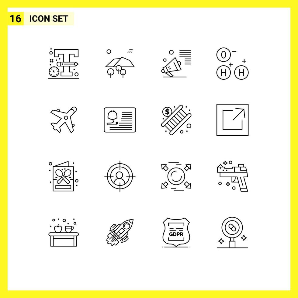 Modern Set of 16 Outlines and symbols such as market space advertising science promote Editable Vector Design Elements