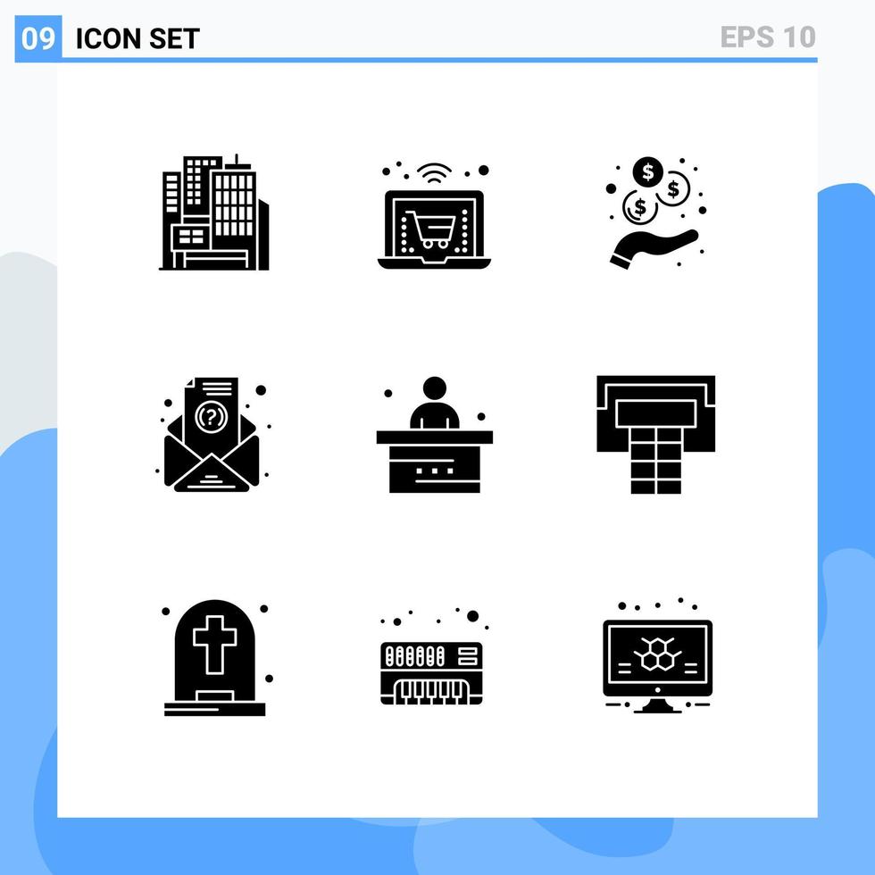 Solid Glyph Pack of 9 Universal Symbols of basketball student revenue school classroom Editable Vector Design Elements