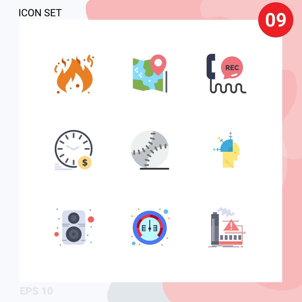 9 Thematic Vector Flat Colors and Editable Symbols of currency dollar call money help Editable Vector Design Elements