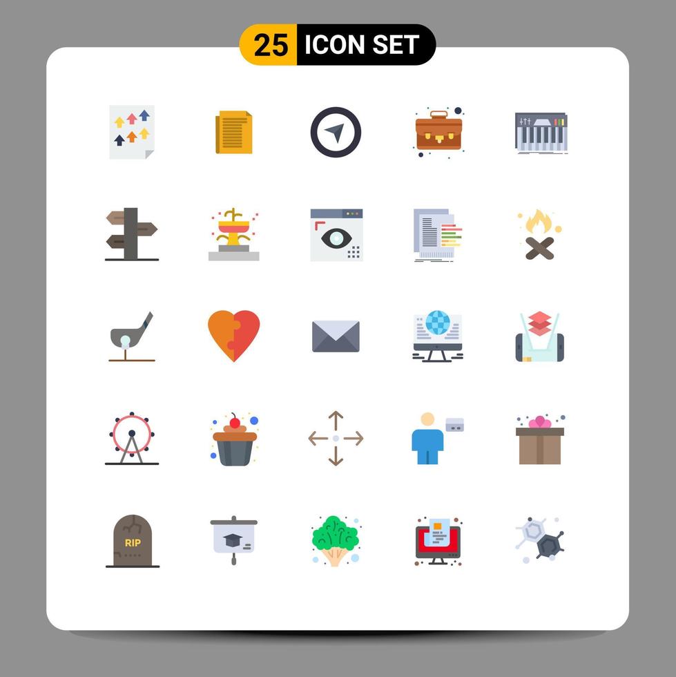 25 Flat Color concept for Websites Mobile and Apps keys controller paper thing case Editable Vector Design Elements