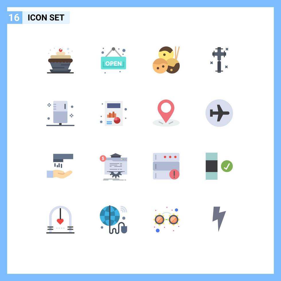 Pack of 16 Modern Flat Colors Signs and Symbols for Web Print Media such as form enema japanese disease cross Editable Pack of Creative Vector Design Elements