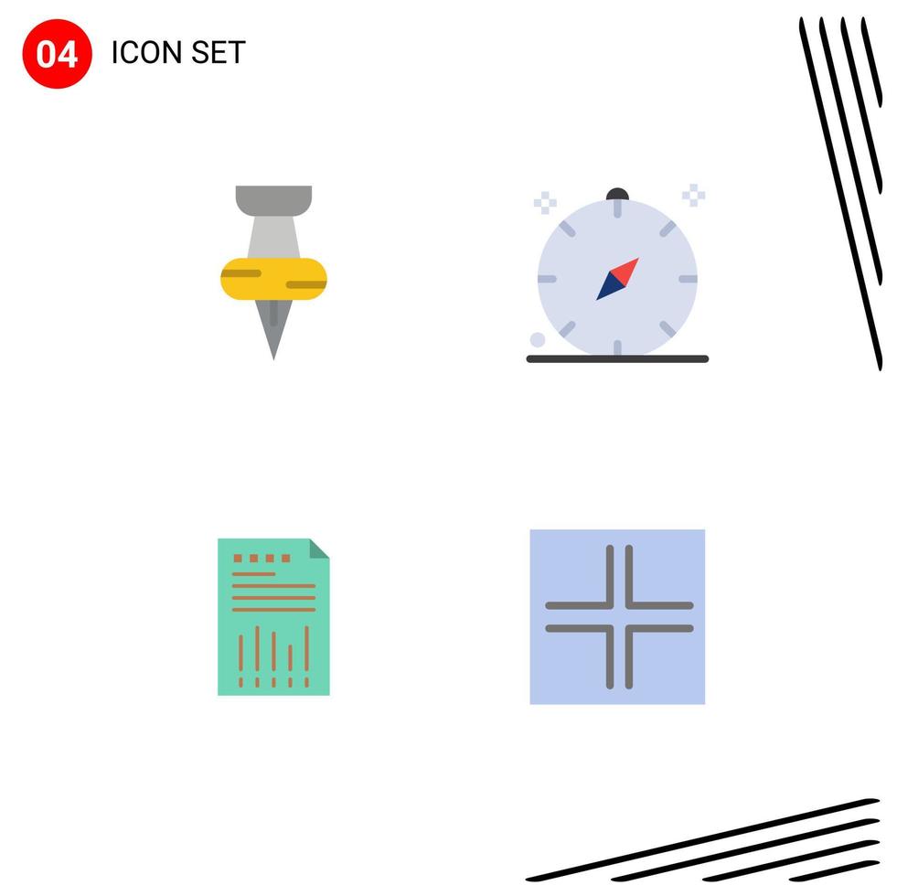 Stock Vector Icon Pack of 4 Line Signs and Symbols for education business compass navigation financial Editable Vector Design Elements
