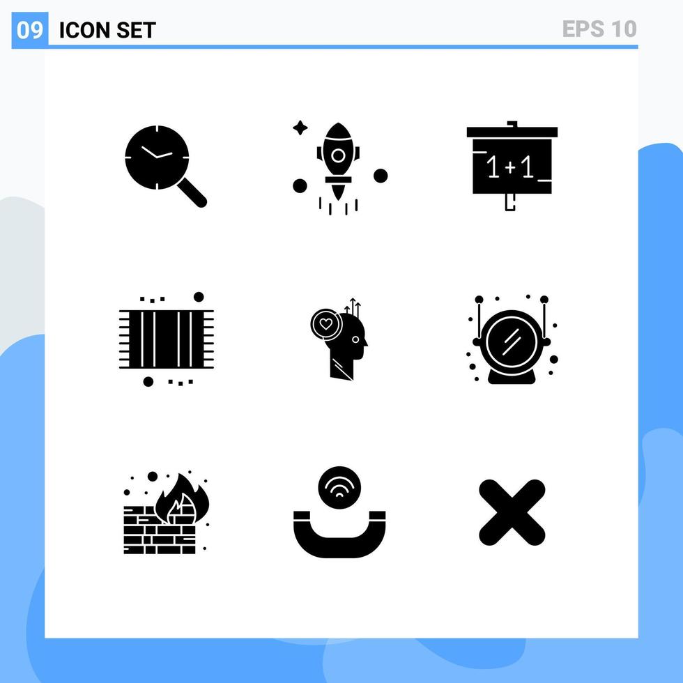 9 Creative Icons Modern Signs and Symbols of user mat education cleaning bath Editable Vector Design Elements