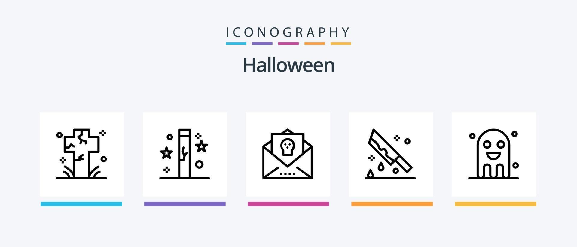 Halloween Line 5 Icon Pack Including puncture. doll. sweet. costume. halloween. Creative Icons Design vector
