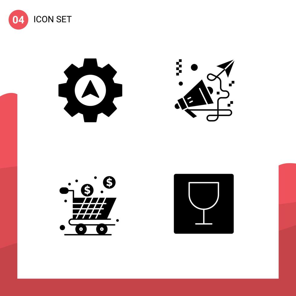 4 Creative Icons Modern Signs and Symbols of navigation full business speaker shopping Editable Vector Design Elements