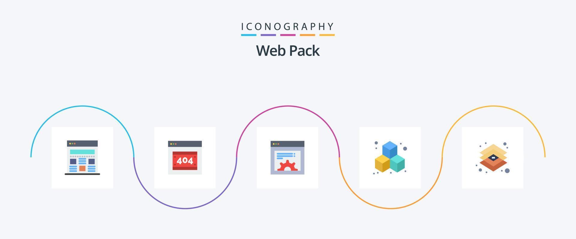 Web Pack Flat 5 Icon Pack Including . . web. graphic. creative vector