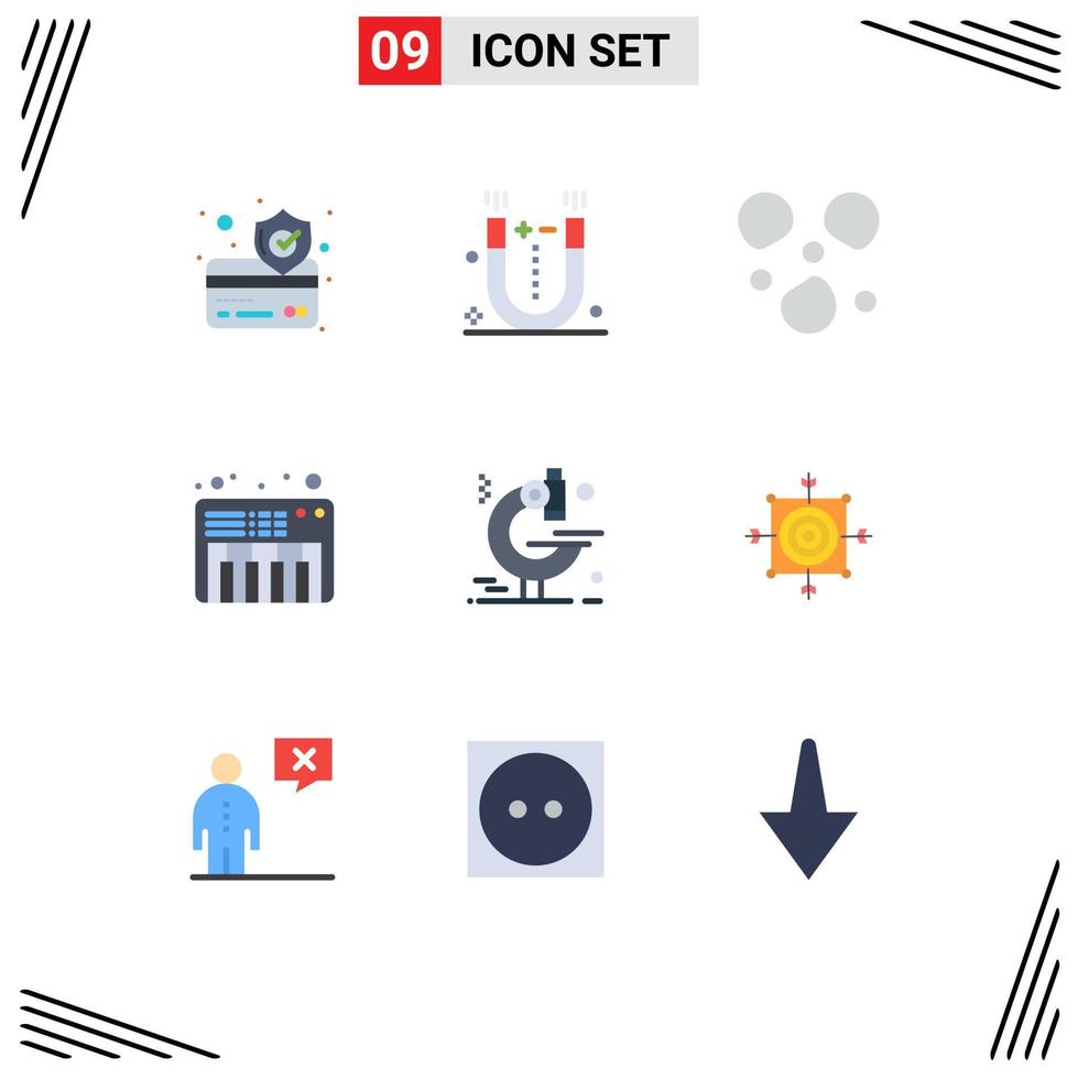 9 Creative Icons Modern Signs and Symbols of board research ice microscope sound Editable Vector Design Elements