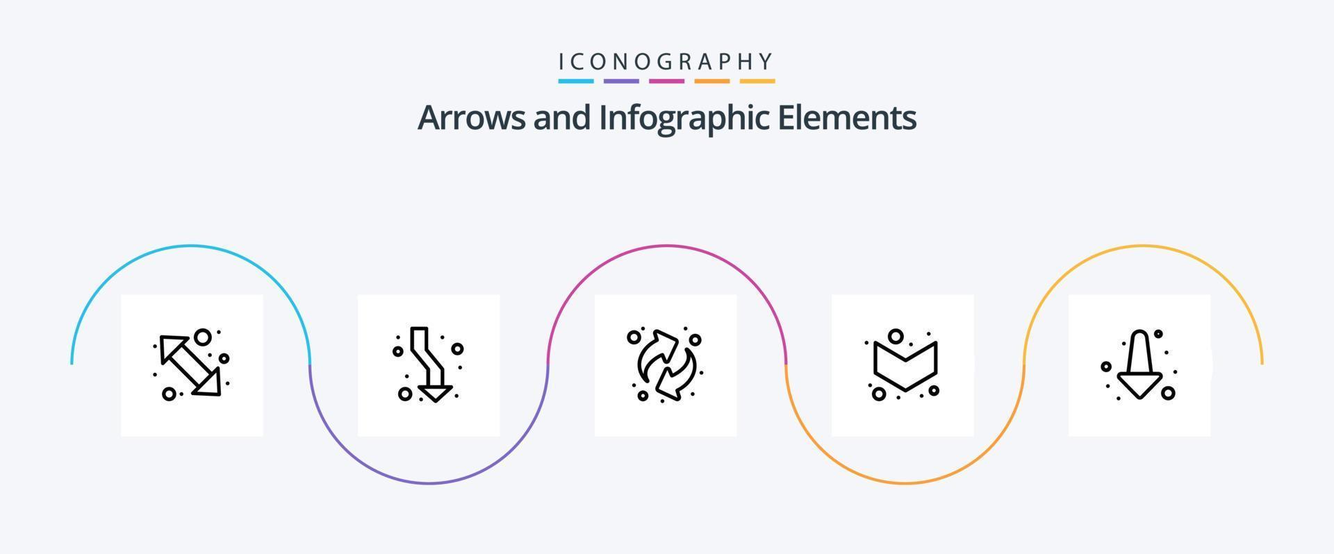 Arrow Line 5 Icon Pack Including . full. direction. down. resources vector