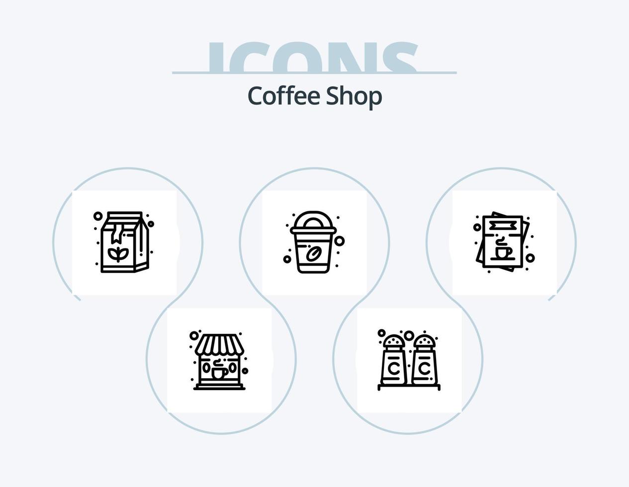 Coffee Shop Line Icon Pack 5 Icon Design. label. drink. signal. coffee. beverage vector