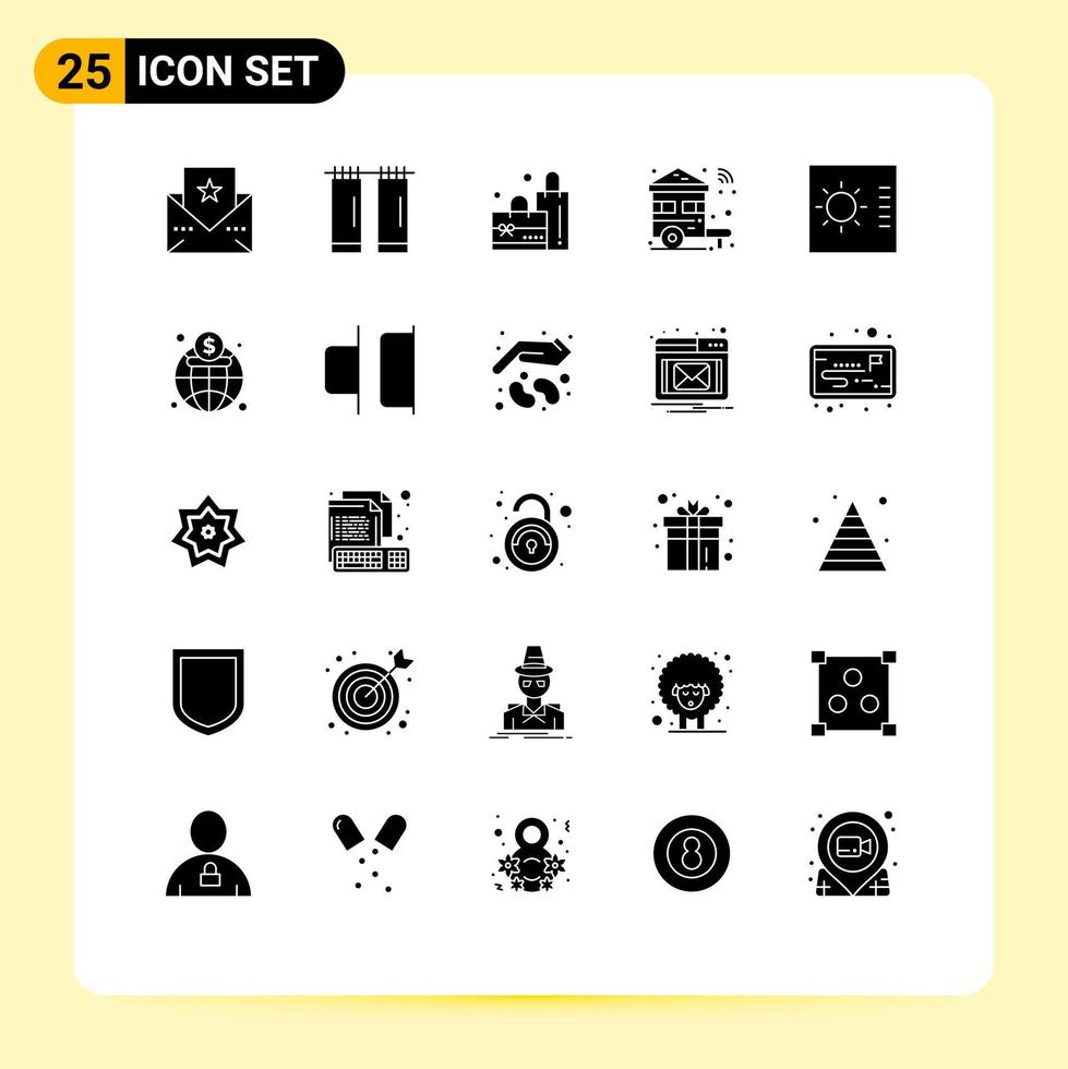 User Interface Pack of 25 Basic Solid Glyphs of economy gauge shopping control wifi Editable Vector Design Elements