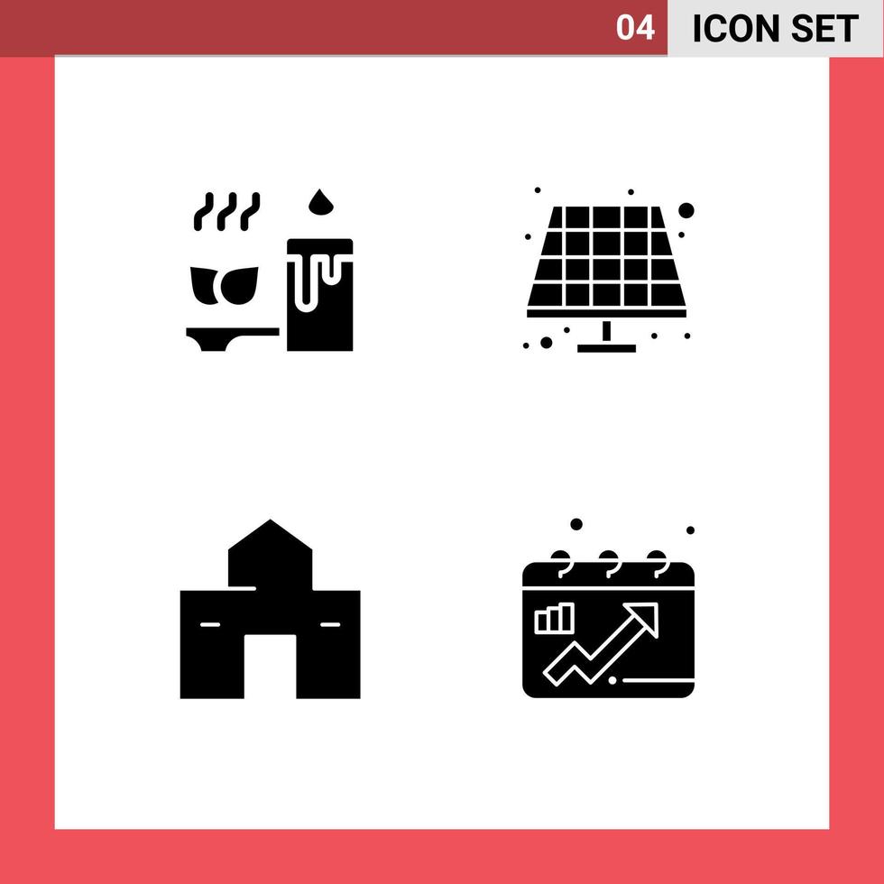 Modern Set of Solid Glyphs Pictograph of aromatherapy house spa solar shack Editable Vector Design Elements