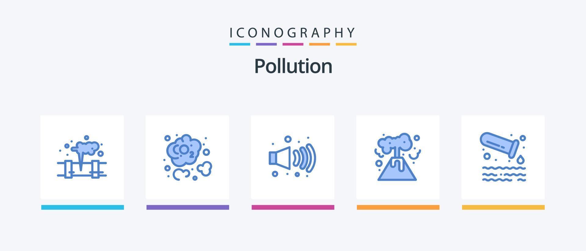 contaminación azul 5 5 icono paquete incluso . tubo. ruido. contaminación. contaminación. creativo íconos diseño vector