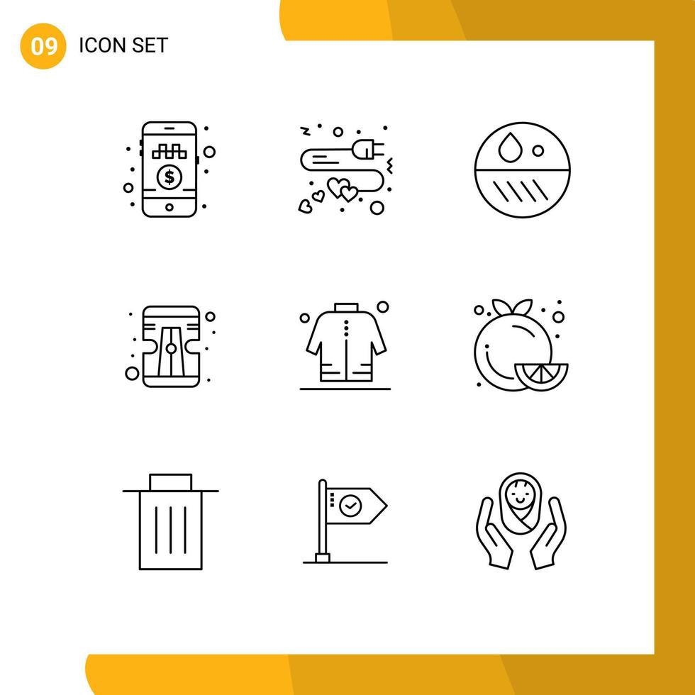 Set of 9 Modern UI Icons Symbols Signs for man jacket dermatologist tool pencil Editable Vector Design Elements