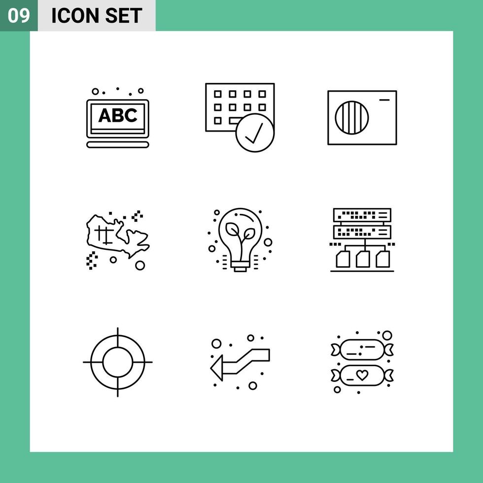 9 Outline concept for Websites Mobile and Apps light world hardware treasure map Editable Vector Design Elements