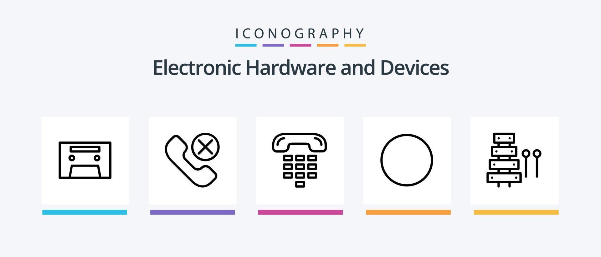 Devices Line 5 Icon Pack Including . connection. music. Creative Icons Design vector