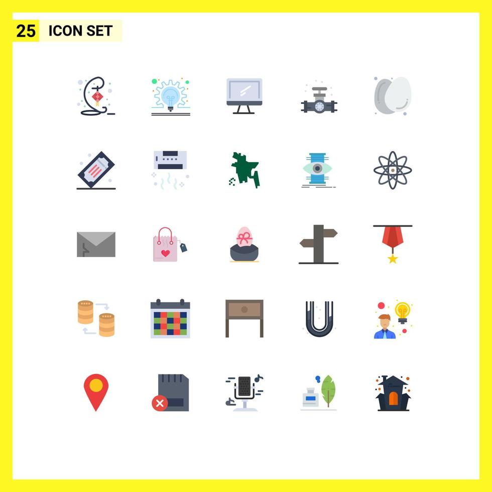 Universal Icon Symbols Group of 25 Modern Flat Colors of egg plumber computer mechanical pc Editable Vector Design Elements