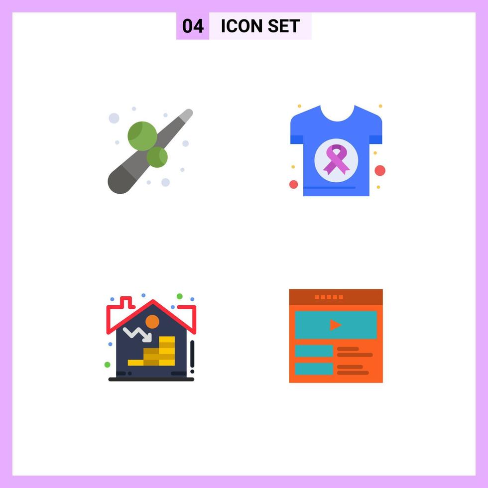 Pack of 4 Modern Flat Icons Signs and Symbols for Web Print Media such as billiard estate play day real Editable Vector Design Elements