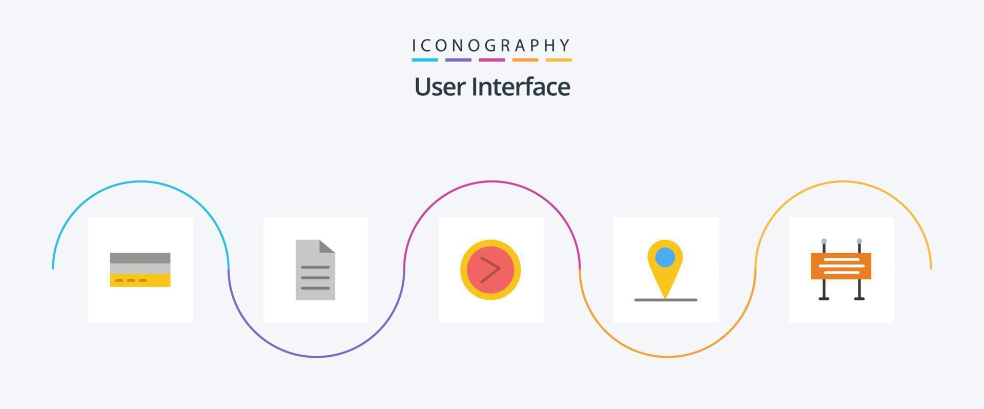 User Interface Flat 5 Icon Pack Including construction banner. map. user. location. right vector